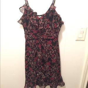 Chelsea & Violet black floral mini dress